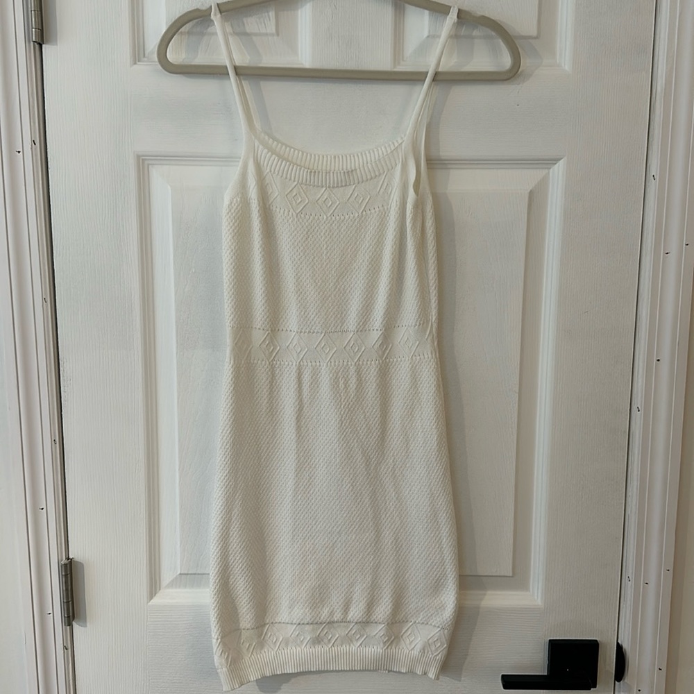 Creamy white knit dress